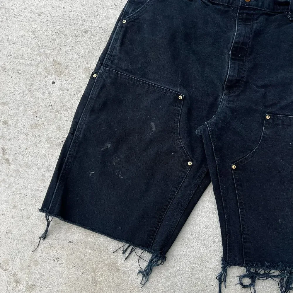 Carhartt black double knee work wear carpenter shorts